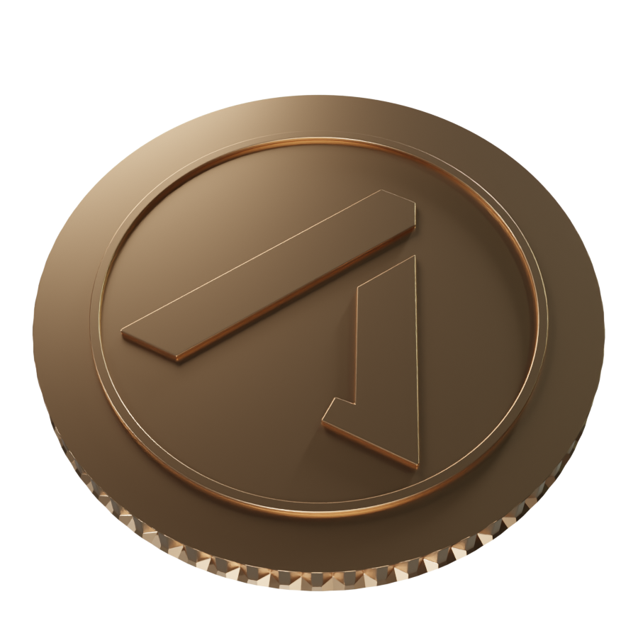 $AET token coin design (copper metal)